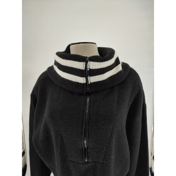 Love Sick Torrid Woman Black Shaker Ribbed Knit Sweater 1/2 Zip Size 3 US 22/24 - Picture 4 of 11